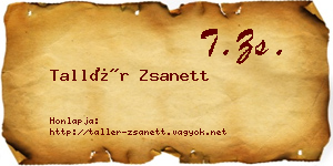 Tallér Zsanett névjegykártya